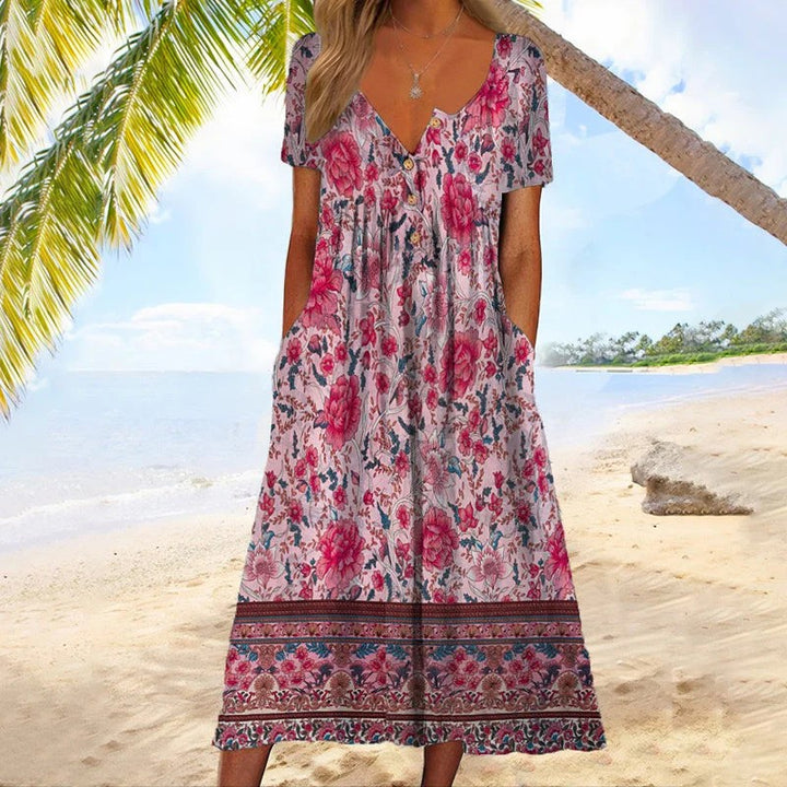 Beatrice™ - Floral Print Casual Summer Dress