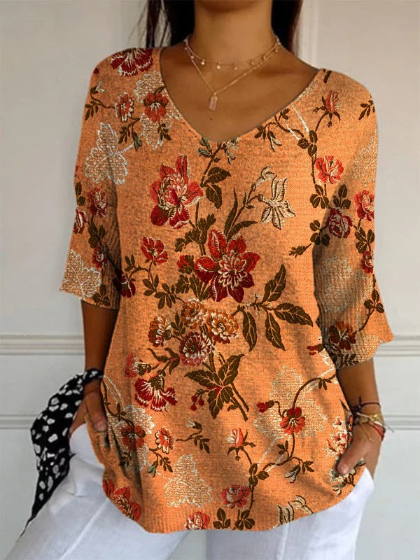 Olivia™ - Vintage Floral Print Blouse