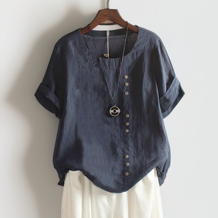 Joline - T-shirt with round neck and buttons