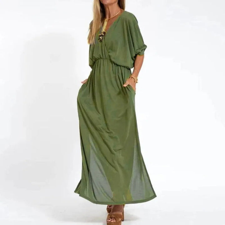 Angelica™ - V Neck Long Dress